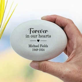 Perosnalized Memorial Stone - Forever in our hearts, Custom Memorial Gift show poultry,grooming poultry
