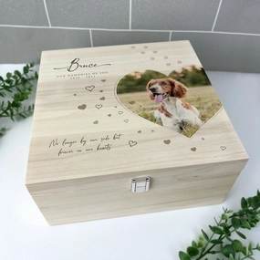 Personalised 28cm Square Luxury Wooden Pet Memorial Photo Memory Box poultry halters,bird leash