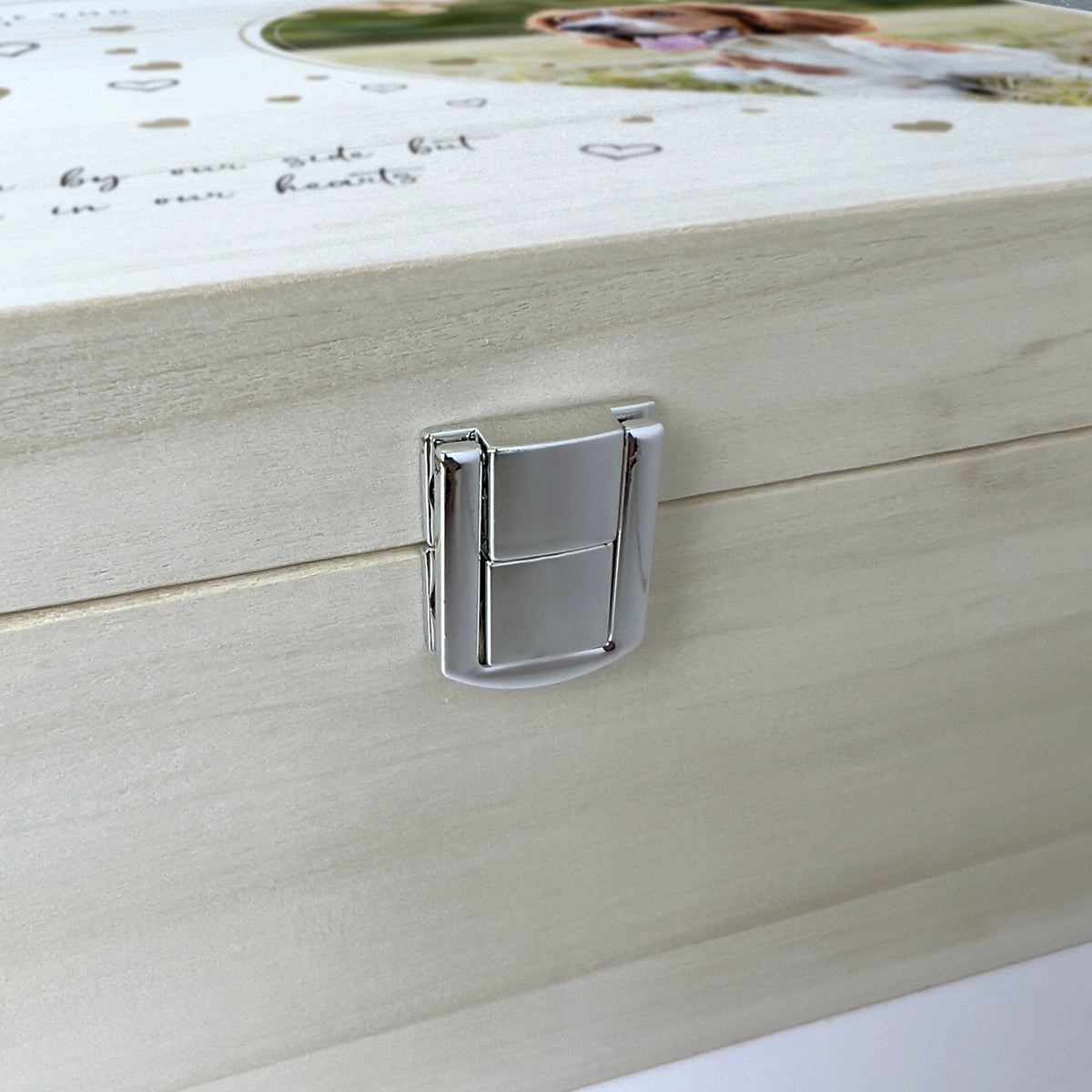 Personalised 28cm Square Luxury Wooden Pet Memorial Photo Memory Box
