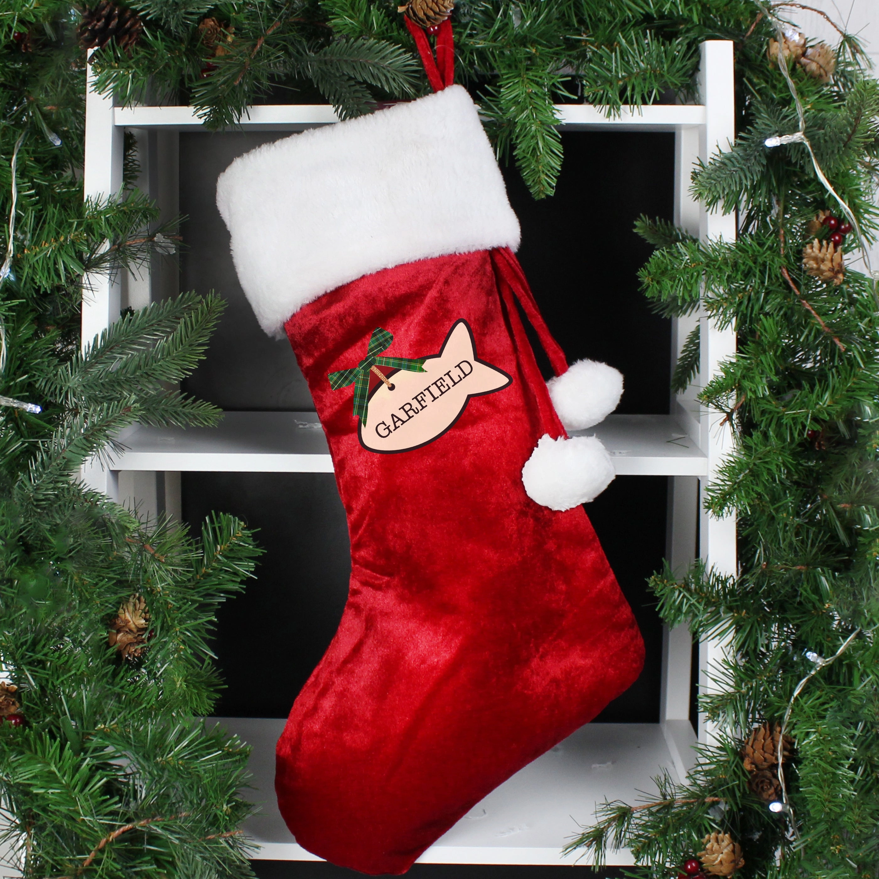 Personalised Cat Treats Christmas Stocking