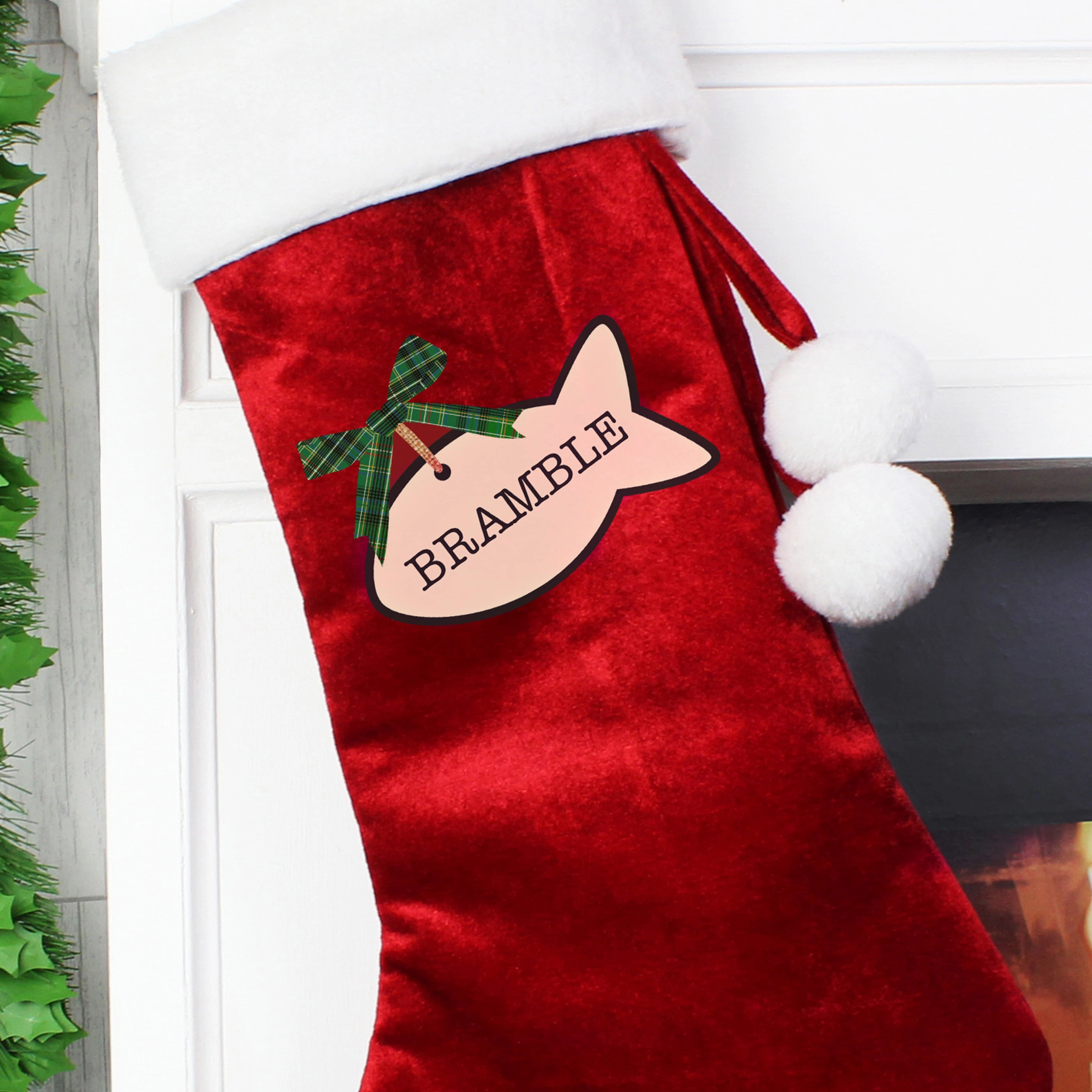 Personalised Cat Treats Christmas Stocking