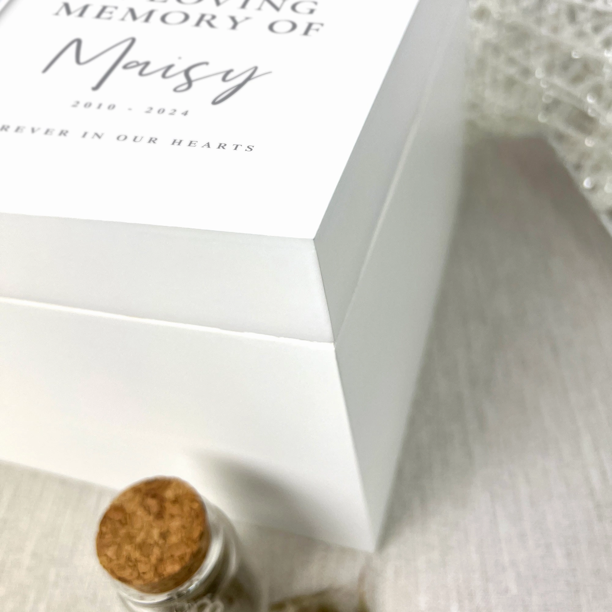 Personalised In Loving Memory Of Pet Photo White Wooden Memorial Keepsake Box - 3 Sizes (22cm | 27cm | 30cm)