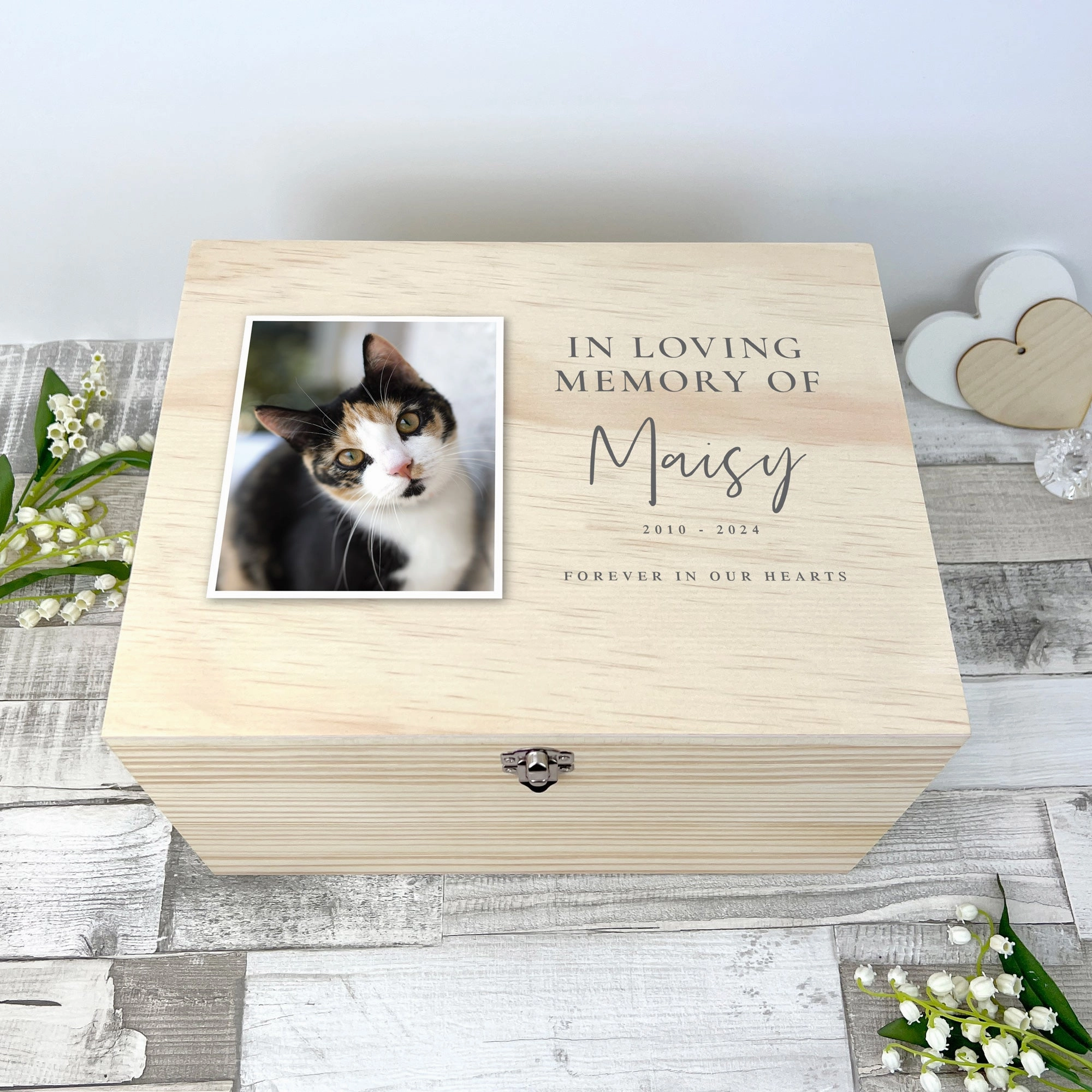 Personalised In Loving Memory Of Photo Pet Memorial Keepsake Box - 5 Sizes (16cm | 20cm | 26cm | 30cm | 36cm)