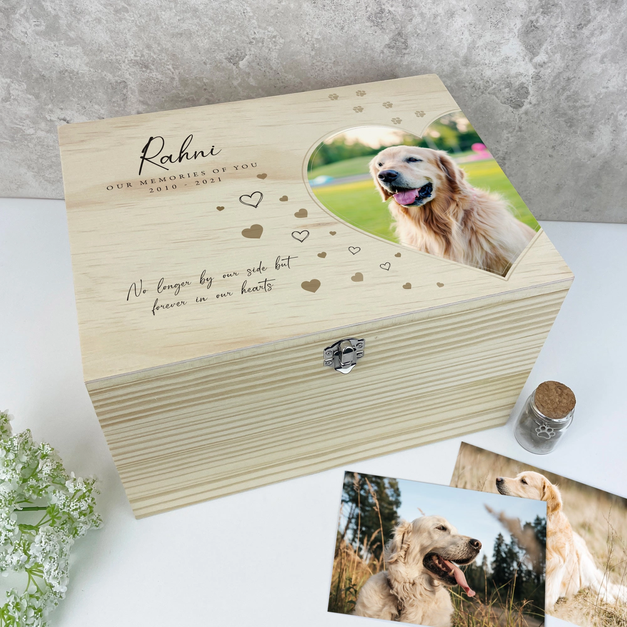 Personalised Large Pine Wooden Pet Memorial Photo Memory Box - 5 Sizes (16cm | 20cm | 26cm | 30cm | 36cm) poultry halters,bird leash