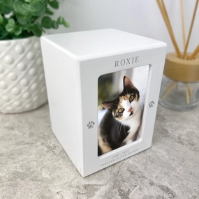 Personalised Paw Print Heart Cremation Urn For Pets Ashes Holds 9.5cm x 6cm Photo Portrait | 0.51 Litres poultry halters,bird leash