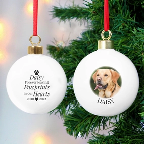 Personalised Paw Print Memorial Photo Bauble poultry halters,bird leash