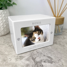 Personalised Paw Prints Heart Cremation Urn For Pets Ashes Holds 9.5cm x 6cm Photo Landscape | 0.51 Litres poultry halters,bird leash