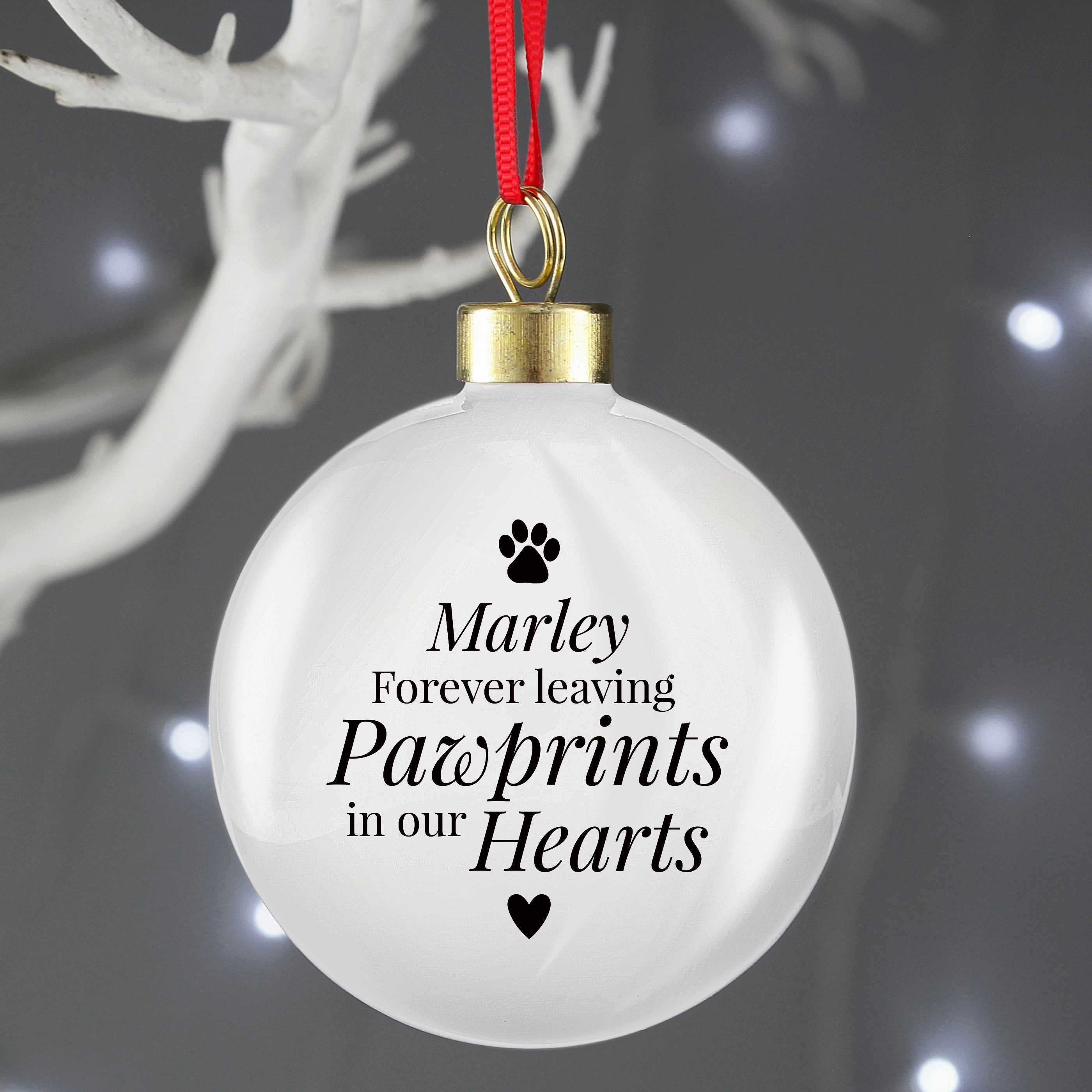 Personalised Pawprints Memorial Bauble poultry halters,bird leash