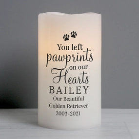 Personalised Pawprints On Our Hearts LED Candle poultry halters,bird leash