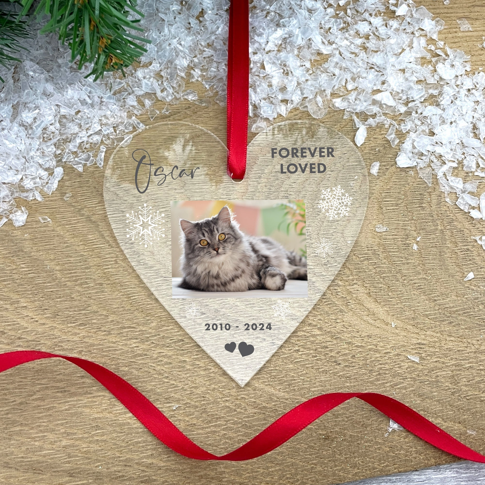 Personalised Pet Forever Loved Photo Acrylic Hanging Decoration - Various Shapes