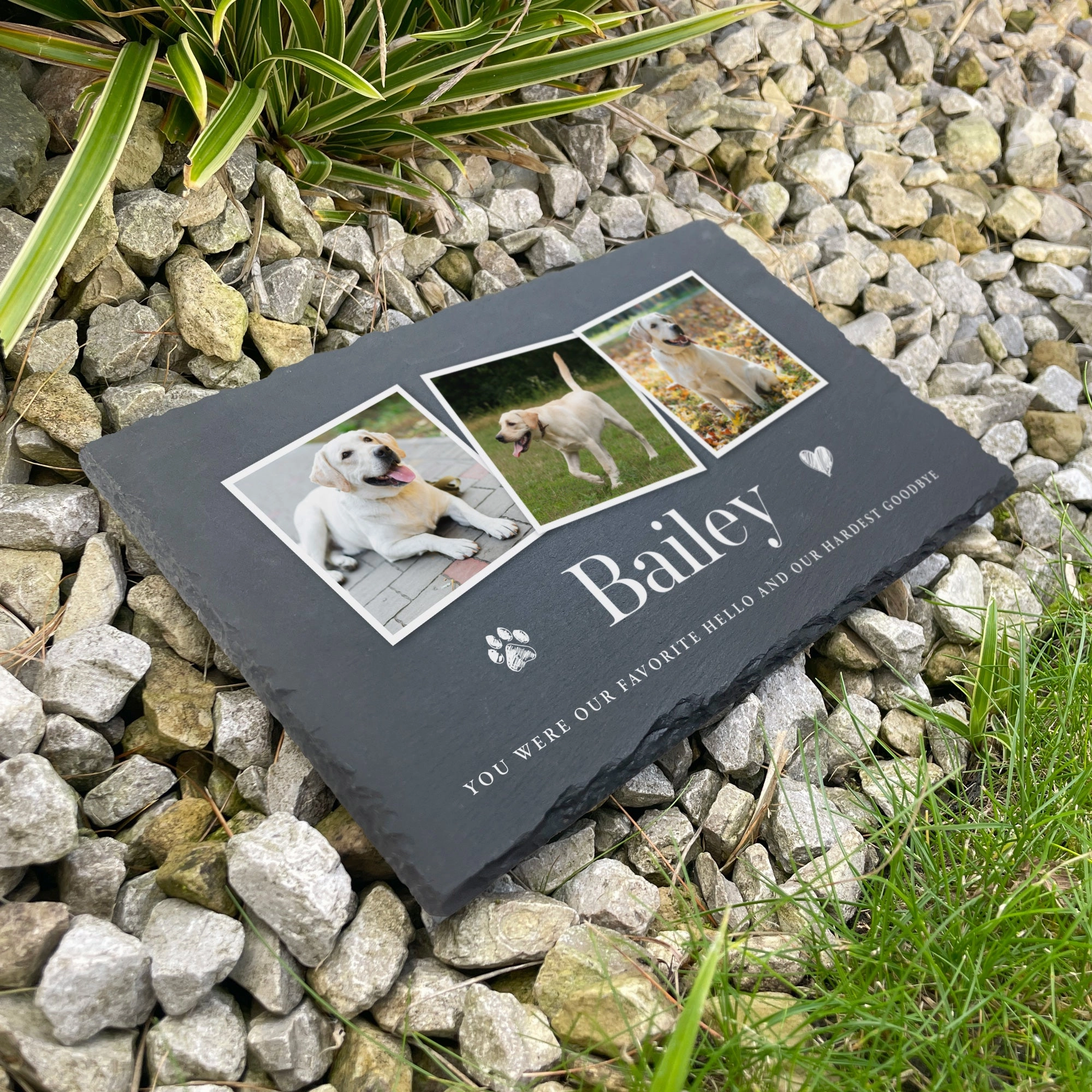 Personalised Pet Photo Slate Grave Marker 30 x 20cm