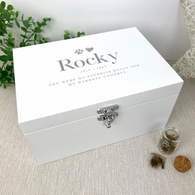 Personalised Sketch Pet Memorial White Wooden Keepsake Box - 3 Sizes (22cm | 27cm | 30cm) poultry halters,bird leash