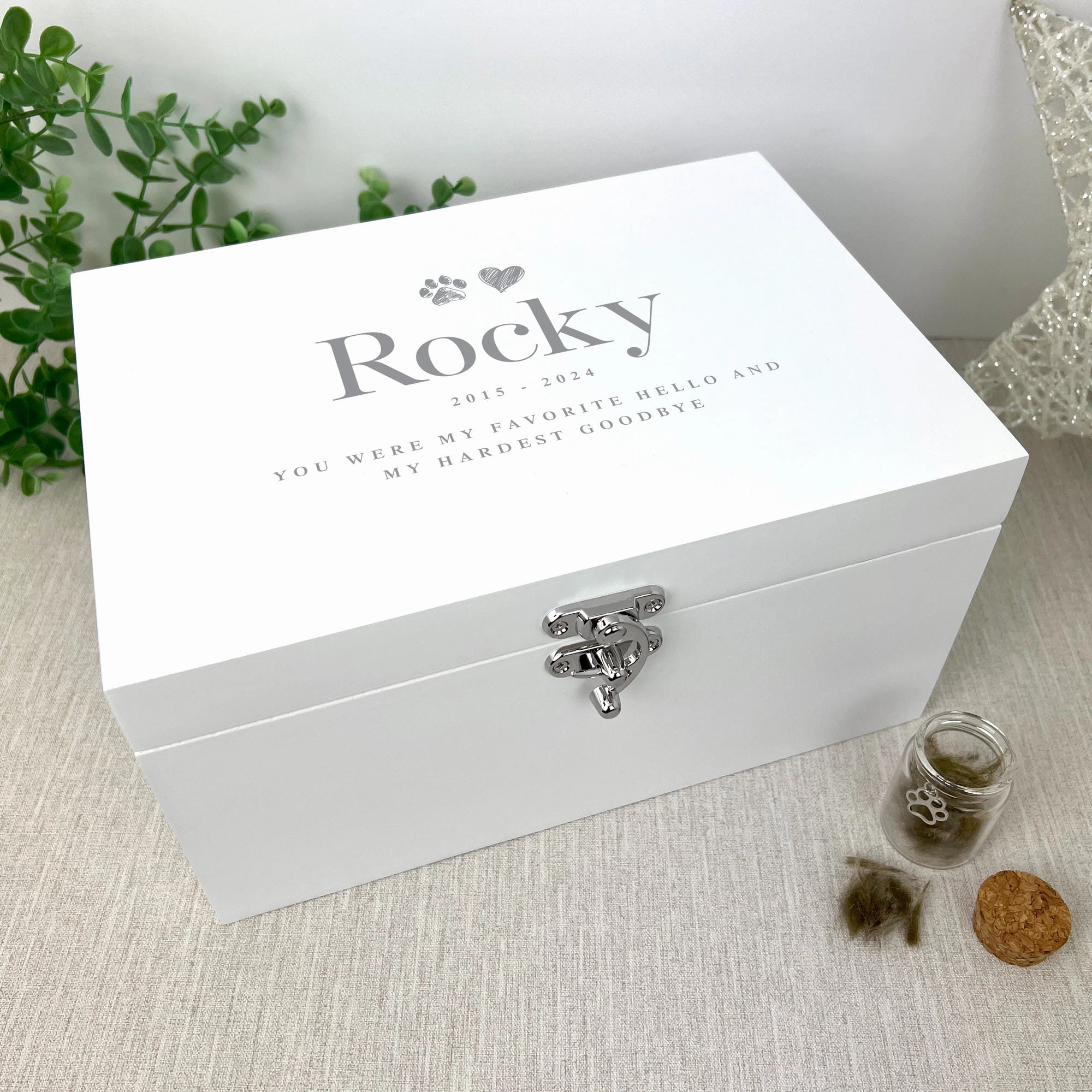 Personalised Sketch Pet Memorial White Wooden Keepsake Box - 3 Sizes (22cm | 27cm | 30cm) poultry halters,bird leash