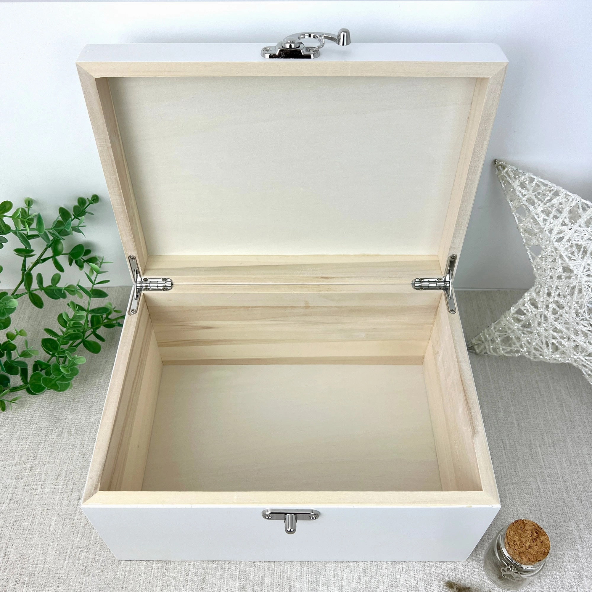 Personalised Sketch Pet Memorial White Wooden Keepsake Box - 3 Sizes (22cm | 27cm | 30cm)