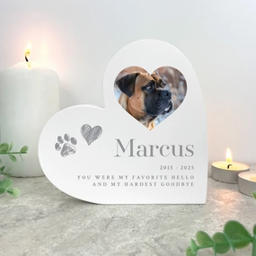 Personalised Sketch Pet Photo White Freestanding Heart poultry halters,bird leash