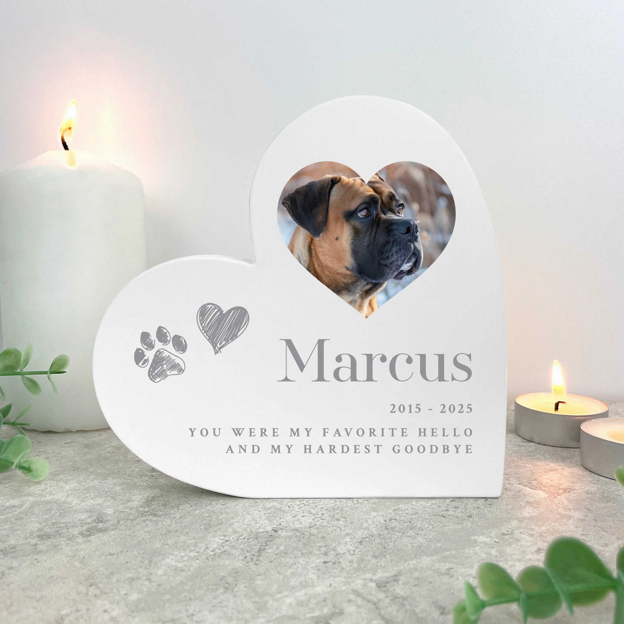 Personalised Sketch Pet Photo White Freestanding Heart poultry halters,bird leash