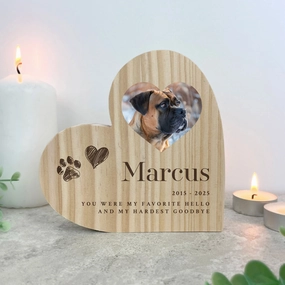 Personalised Sketch Pet Photo Wooden Freestanding Heart poultry halters,bird leash