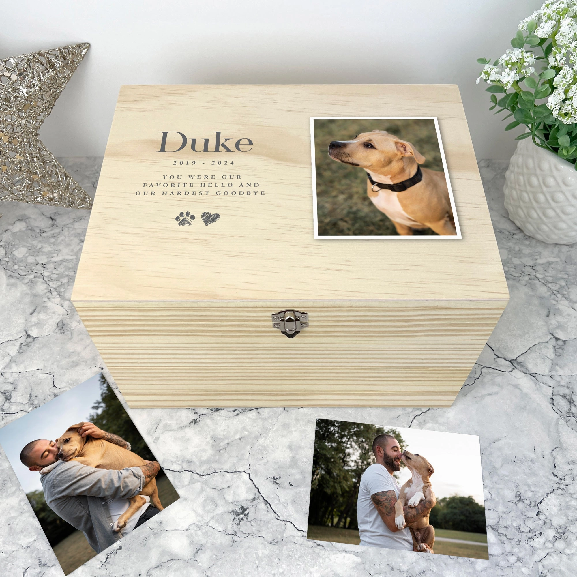 Personalised Sketch Photo Pet Memorial Keepsake Box - 5 Sizes (16cm | 20cm | 26cm | 30cm | 36cm) poultry halters,bird leash