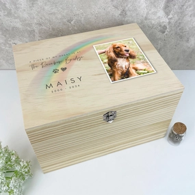 Personalised Soft Rainbow Bridge Photo Pet Keepsake Box - 5 Sizes (16cm | 20cm | 26cm | 30cm | 36cm) poultry halters,bird leash