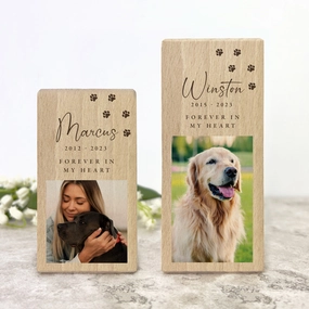 Personalised Solid Wooden Photo Pet Memorial Tea Light Holder - 2 Sizes poultry halters,bird leash