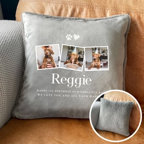 Personalised Three Photo Any Message Pet Faux Fur Cuddle Cushion poultry halters,bird leash