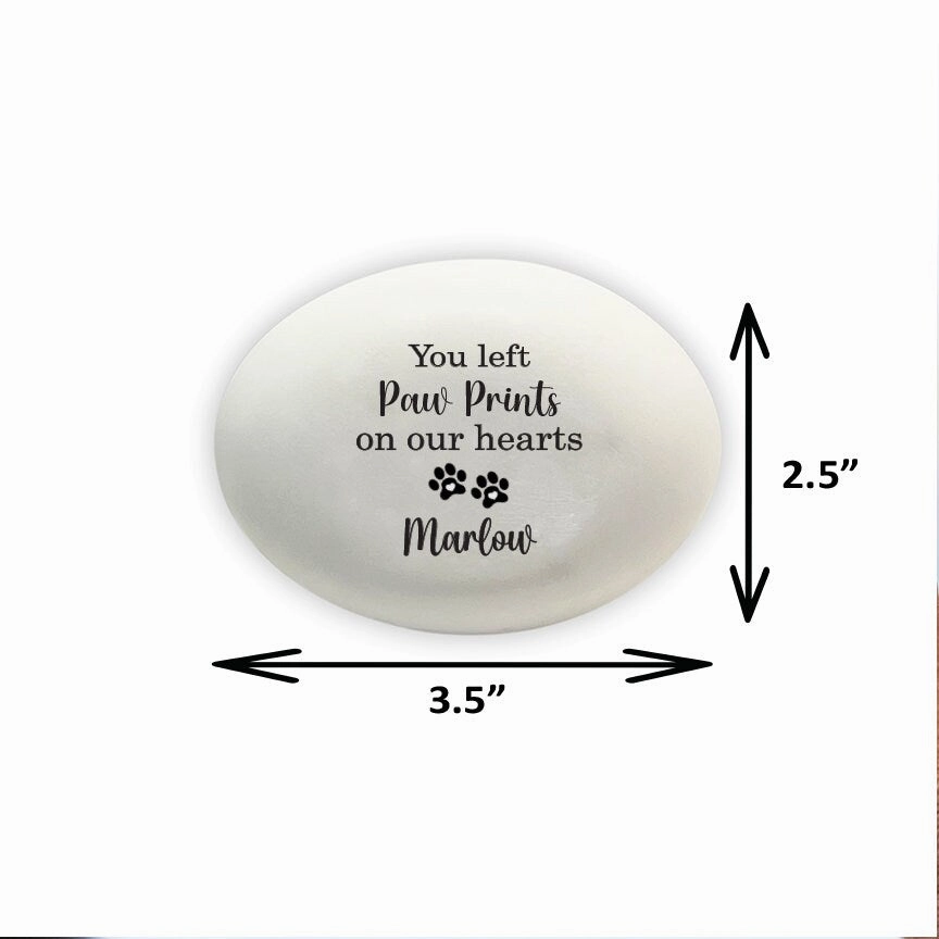 Personalized Dog Cat Memorial Stone - You left paw prints on our hearts