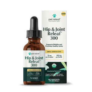 Pet Releaf Hip & Joint Releaf 300mg Hemp Oil for Dogs & Cats cat joint supplements, senior cat joint care