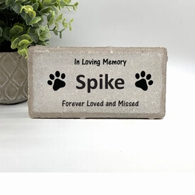 Pet Memorial Stone - Forever Loved and Missed - Dog Cat Memorial show poultry,grooming poultry