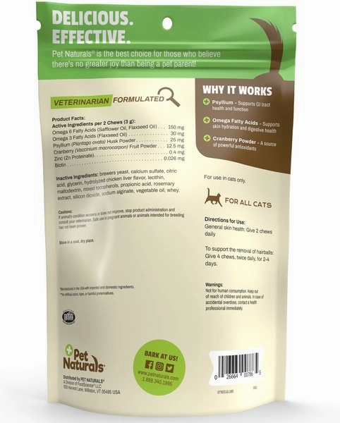 Pet Naturals Hairball Supplement Chews For Cats