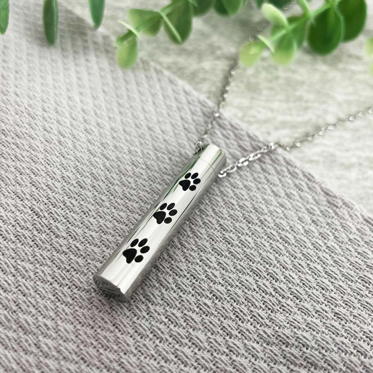 Pet Paw Prints Cremation Ashes Memorial Urn Necklace