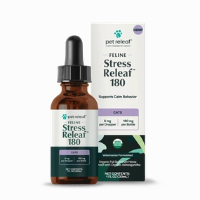 Pet Releaf Feline Stress Releaf 180mg Hemp Oil for Cats multivitamin for cats, daily cat supplements