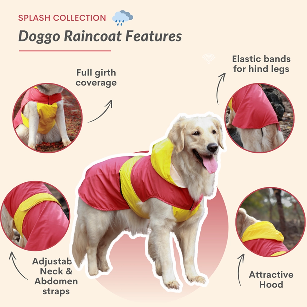 Pet Set Go Splash Waterproof Raincoat for Dogs (Red/Yellow)