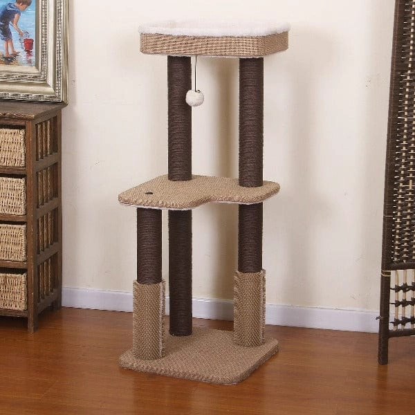 PetPals Balmy Jute & Fleece Cat Tree