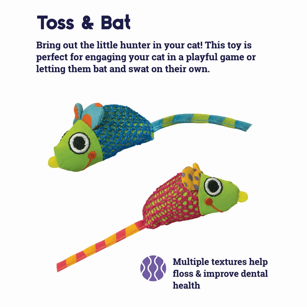 Petstages Hound Catnip Chew Mice Toy for Cats