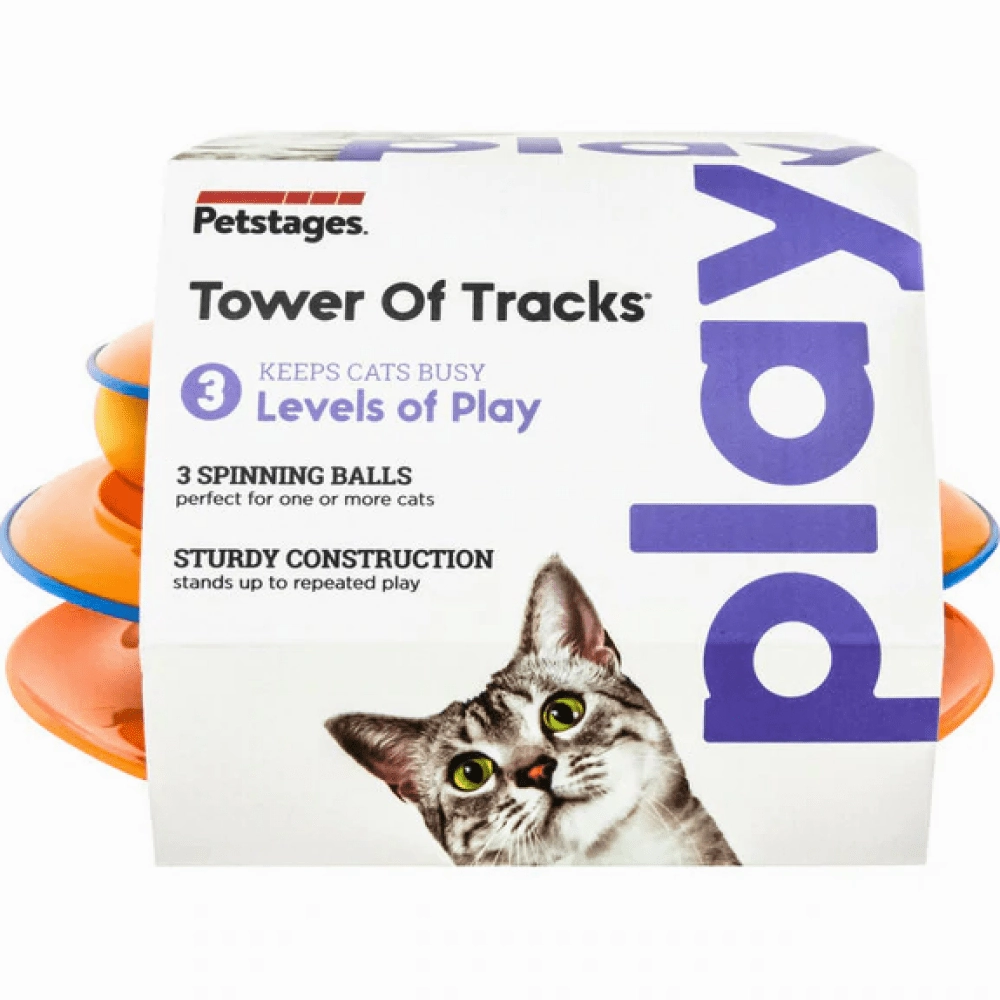 Petstages Tower of Track Three Level Active Toy for Cats (Orange)