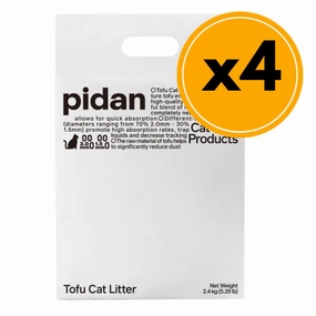 Pidan Original Tofu Cat Litter in 4 x 2.4 Kg bags case cat litter scoop,litter box tools