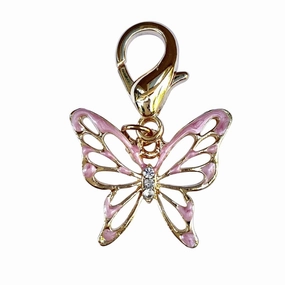 Pink Butterfly Dog Collar Charm dog collar charm,pet tag