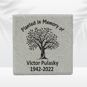 Planted in Memory of - Memorial Stone - Concrete Paver Memorial Marker - 12" x 12"  Personalized Tree Memorial Plaque - Custom Memorial Stone