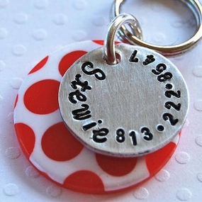 Polka Dot Dog ID Tag