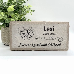 Pomeranian Memorial Stone - Pet loss gift - Forever Loved and Missed