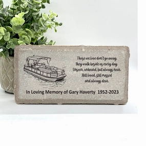 Pontoon Boat Memorial Stone - Sympathy Gift - Bereavement Gift - Funeral Gift - Condolence Gift - Custom Memorial Gift - Loss of Father