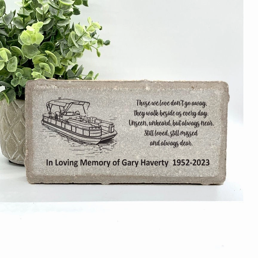 Pontoon Boat Memorial Stone - Sympathy Gift - Bereavement Gift - Funeral Gift - Condolence Gift - Custom Memorial Gift - Loss of Father