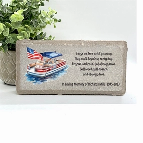 Pontoon Boat Memorial Stone show poultry,grooming poultry