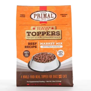 Primal Beef Market Mix Raw Frozen Topper raw food for cats, raw meat cat diet