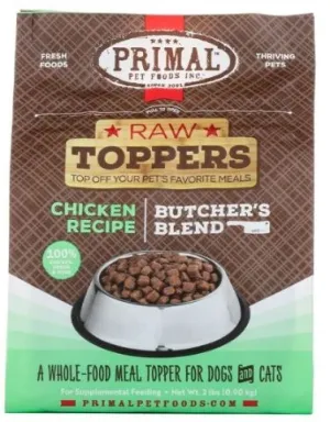 Primal Chicken Butcher's Blend Raw Frozen Topper raw food for cats, raw meat cat diet