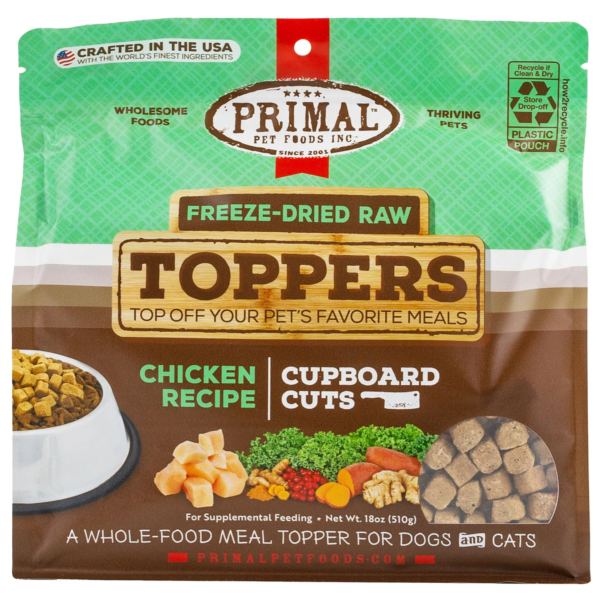 Primal Cupboard Cuts Chicken Dog Food Topper cat toys, cat supplies