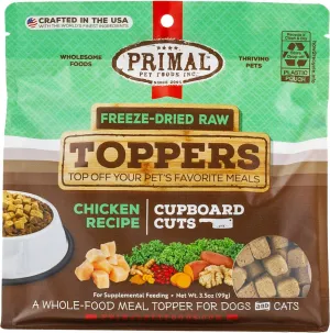 Primal Cupboard Cuts Freeze-Dried Raw Chicken Meal Topper for Dogs and Cats freeze dried cat food, raw cat food