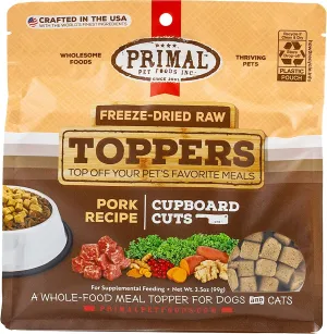 Primal Cupboard Cuts Freeze-Dried Raw Pork Meal Topper for Dogs and Cats freeze dried cat food, raw cat food