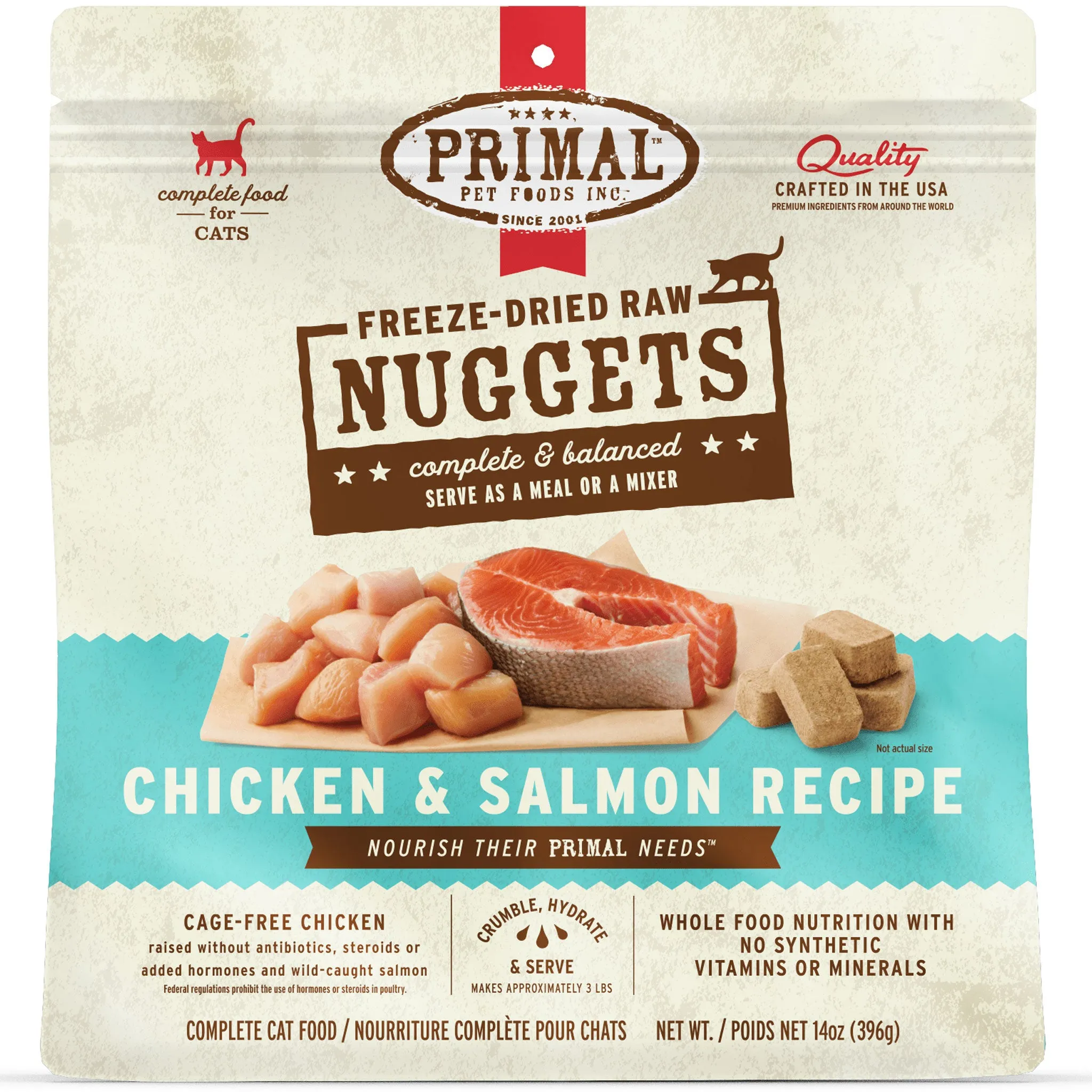 Primal Freeze-Dried Chicken & Salmon Formula Cat Food - 14oz organic cat food, holistic cat food