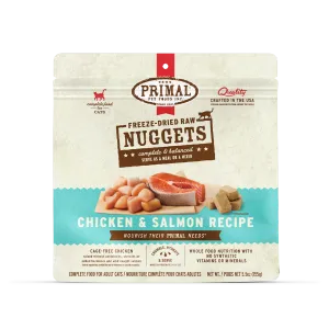 Primal Freeze Dried Nuggets Grain Free Chicken and Salmon Formula Cat Food freeze dried cat food, raw cat food